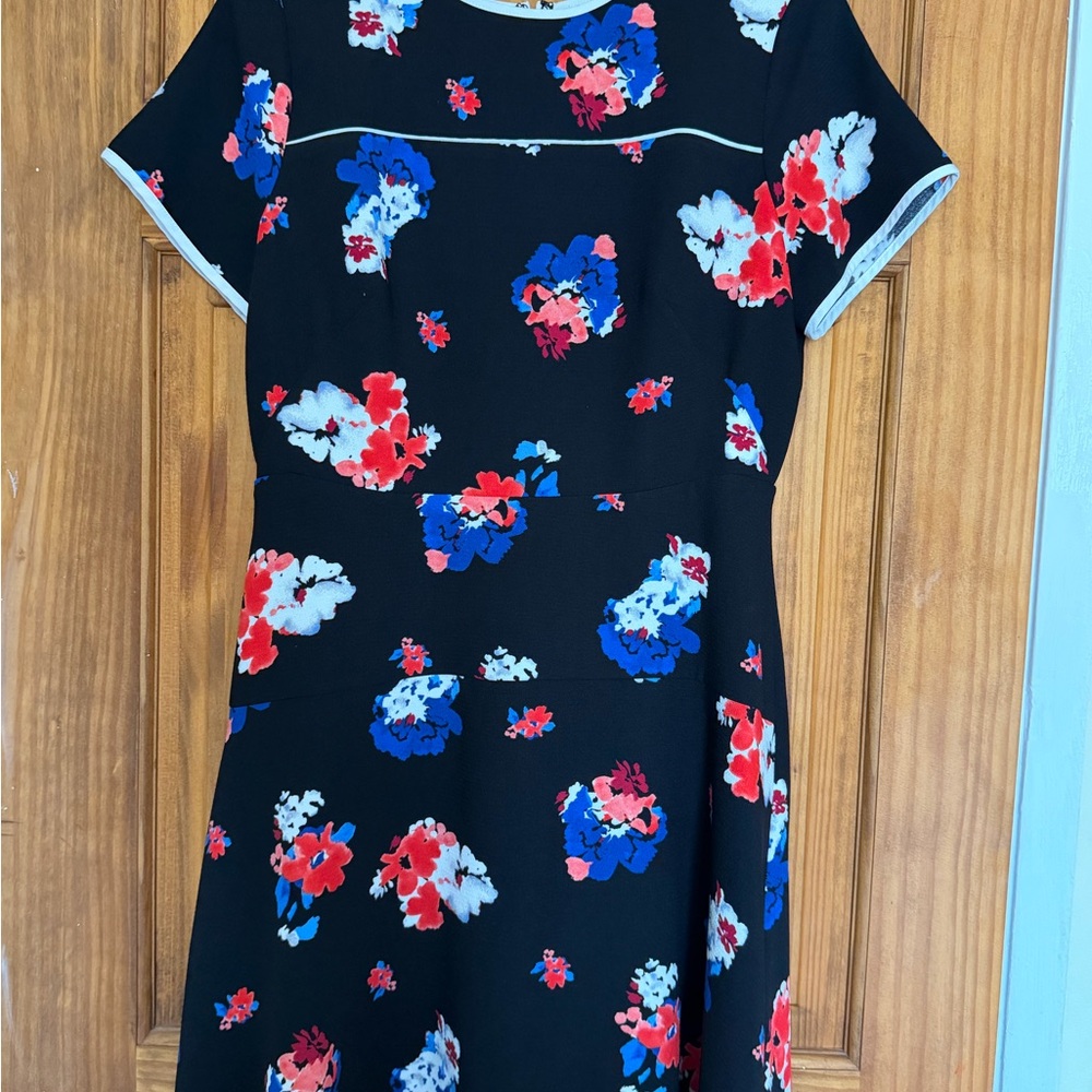 Vince Camuto Black Dress with Red and Blue Floral - Picture 4 of 10